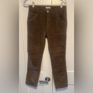 Women's Brown Corduroy Straight Leg Pants